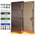 China Top Manufacturer Custom Walnut Wood Fire Door Ei30 Fire Rated Door 30x80 Fire Rated Prehung Interior Door