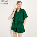 FUNG 6035 Wholesale Silk Pajama Sleepwear for Women New Arrivals Luxury Silk Satin Pajamas Plus Size Floral Summer Nightwear