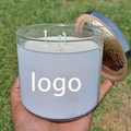 Customized Hot Sell Christmas Luxurious Handmade Soy Wax Perfumed Candle 3 Wick Scented Candle with the Metal Lid