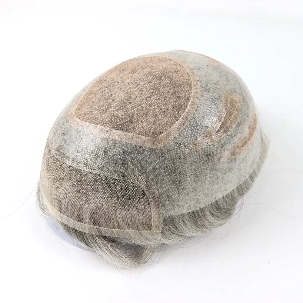 VERSALITE Base Best Quality 100% Human Hair Replacement Men's Wig Toupee Durable of Mono Top Male Wig