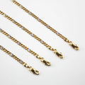 BMZ 2026 Vintage 18k Gold 24 Inch Necklace Figaro Two Tone Flower Textured 60cm*0.45cm Ion Gold Plating Mainly Made Brass