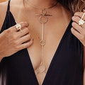 Exaggerated Nightclub Circled Tide Woman Neck Chain Attractive Sexy Low Chest Body Chain for Women
