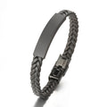 Hot Sale Fashion Vintage Black Woven Stainless Steel Bracelet Simple Trend Leather Men Bracelet