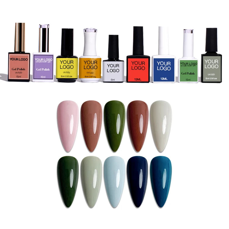 15 ML Organic Vegan High Pigment Non-Toxic Quick Dry LED UV Environment-Friendly 30-Day Lasting Nail Gel Polish Set Salon Custom