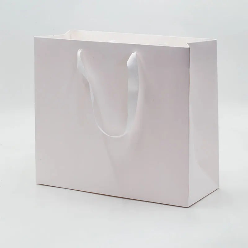 Luxury Customised Flat Bottom White Bulk Paper Gift Bag Wholesale