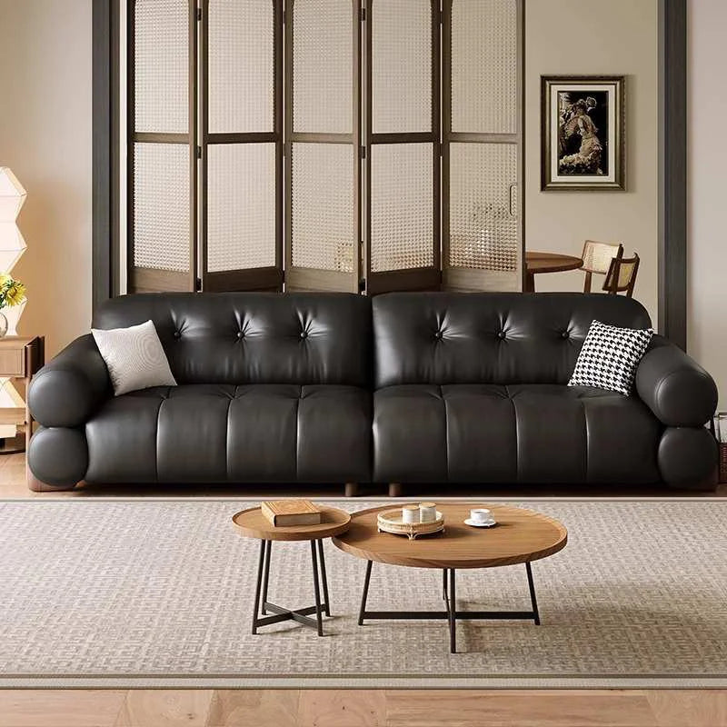 Luxury Sectional Sofa Bed Set - Modern Cloud Design with Wood Frame & Leather/Fabric Options Sponge Filling for Home/Office