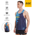 Heat Sealing Taped Seam Singlets Men Marathon Light Weight Running Solid Color Hollow Vest Polyester Men Stringer tank Tops