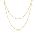 Trendy Steel Gold Plated Necklace Double Strand Satellite Chain Everyday Wear Versatile Stylish Accessory Lightweight Gleam
