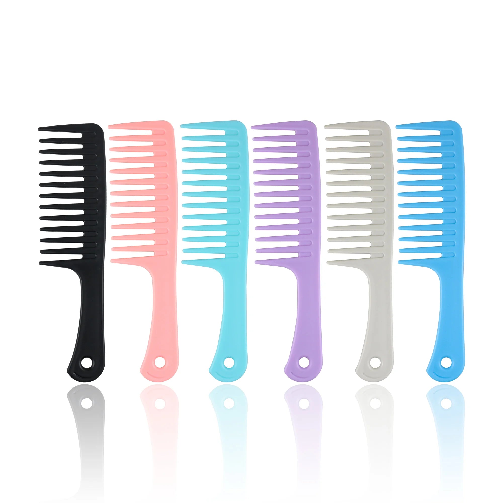 Free Sample Large Wide Tooth Plastic Salon Fashion Detangling Hair Brush Paddle Anti-Static Round Handle Long Curly for Hair
