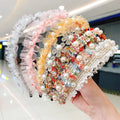 Wholesale Girl Non-slip Pearl Lace Headband Wreath Hair Ring Cute Hair Accessories for Schoolgirls