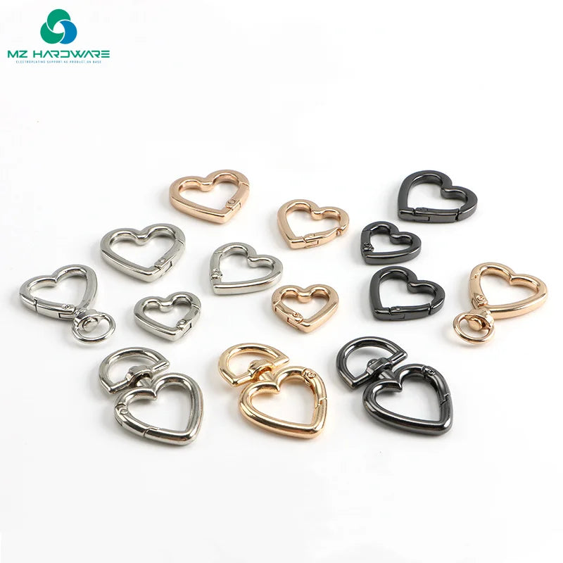 Spring Ring Keychain Key Ring Snap Swivel Hook d Ring Chain Heart Hook Lobster Bag Parts Metal Webbing Accessories
