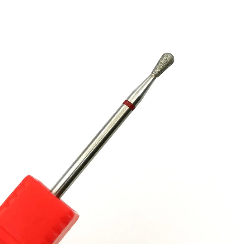 HYTOOS Fine Rotary Cuticle Burr Diamond Nail Drill Bits Round Top Russian Mills Electric Manicure Drill Nails Accessories Tool