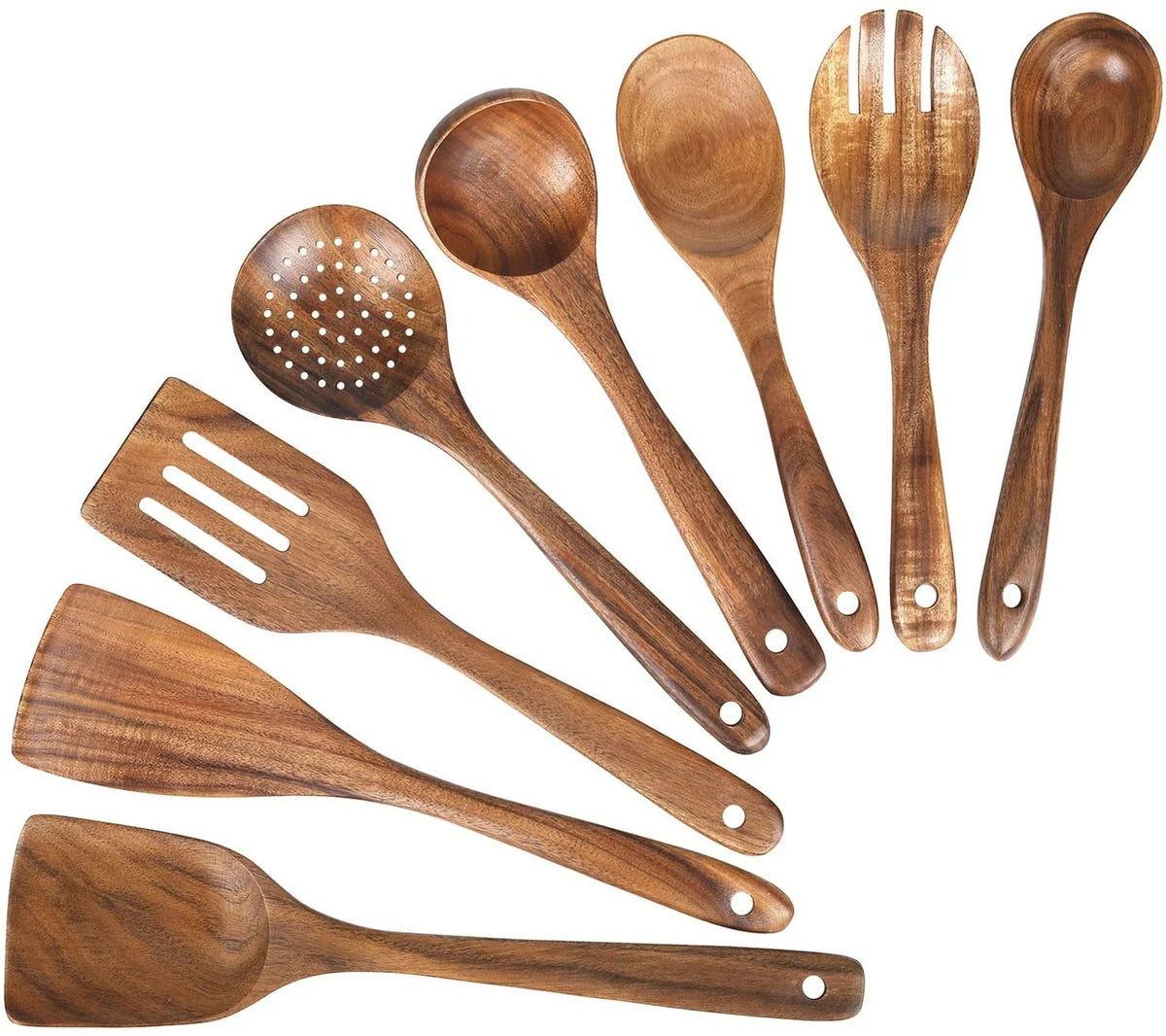 Biodegradable Natural Teak Kitchen Product Wooden Utensils Spatulas Set MegaBDM