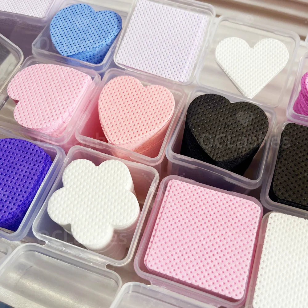 Wholesale Heart Butterfly Adhesive Wipe Nail Polish Remover Cleaning Cotton Pads Eyelash Glue Wipes for Makeup Tools Cleaner MegaBDM