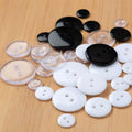 2 Holes  Resin Sewing Button Transparent Black White Round  Sew on Button Accessories Handmade Children Button Crafts