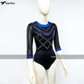 Custom Made New Design 3/4 Sleeve Women Wear Comfortable Bodysuits Gym Dance Leotards Full Rhinestones