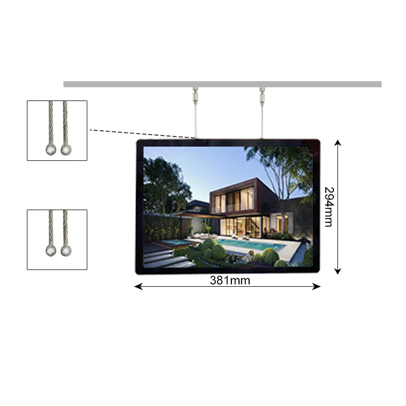 Real Estate Hanging Window Display Eco-friendly Waterproof Customizable Color Led Slim Acrylic Light Box Backlit Snap Frame