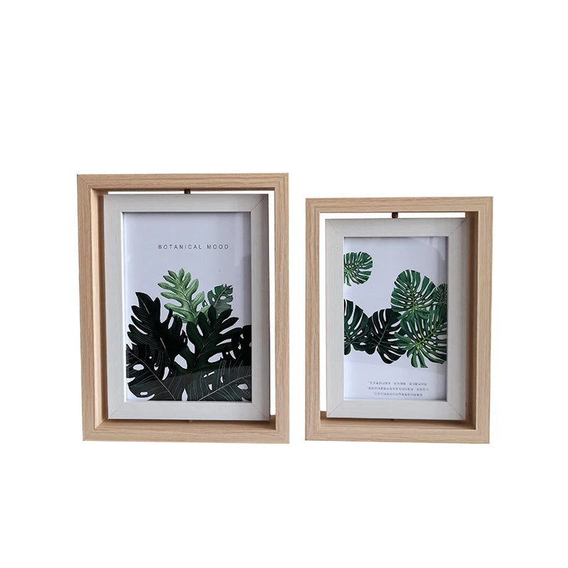 Nordic Ins Style Simple Modern Photo Frame Wooden Wide-sided Photo Frame Set 6 7 8 10 Inch 4k 8k Picture Frame Wall Hanging
