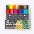 36 Colors Dual Tip Brush Marker Pens Art Markers Fine Tip Highlighter Set for Coloring Books Journal Drawing Painting