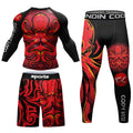 Custom Logo Men Compression MMA Clothes Jiu Jitsu No-Gi Rashguard Training Set Printed Active Wear Male Fitness Tracksuit