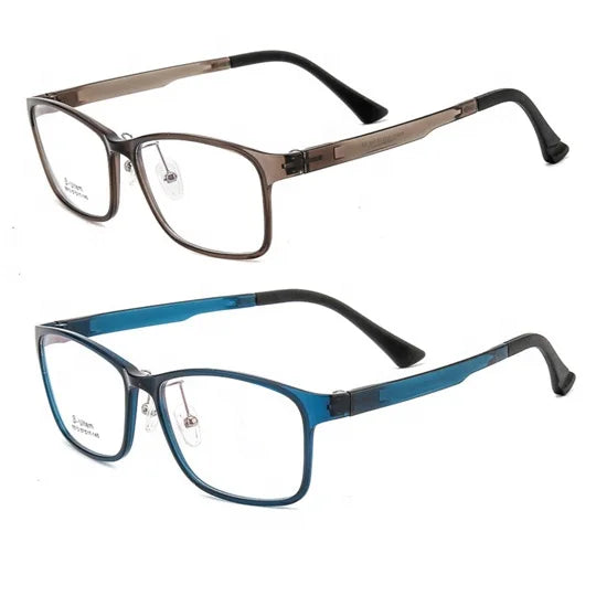 Wholesale Lightweight Durable PPSU  Blue Glasses for Kids Bendable Rectangle 6001 Model with Black & Red Frames