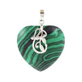 Hongzhuo New wholesale natural malachite chakra healing crystal stone heart shape pendant women fashion necklace rose quartz heart Jewelry