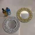 2 Colors Skeleton Vintage Borders Fine Engraving Skeleton Mirrors Decoration Platters Fruit Bowl Tray Decorative Charger Plate