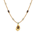 Fashion Tiger Eye Stone Gold Pendant Energy Bead Necklace Stacking Sweater Chain for Women Jewelry Factory Wholesale