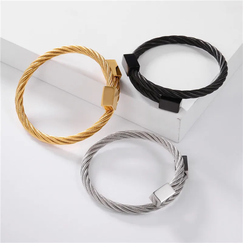 High-grade Children's Natural Stone Gold Roman Numeral Twisted Cable Adjustable Cuff Wristband Luxury Trendy Bracelets