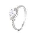 European Sapphire Main Stone Wedding Band Ring in Real Silver 925 Jewelry for Women