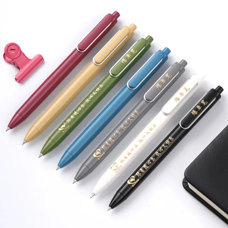 High-grade Pressing Plastic Gel Pen Custom LOGO Advertising Wholesale Pen Office Signature School Supplies Plastic Pen