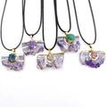 Wholesale Natural Amethyst Irregular Druzy Stone Pendant Necklace Luxury Crystal Necklace with Gemstone Pendant Gemstone Jewelry