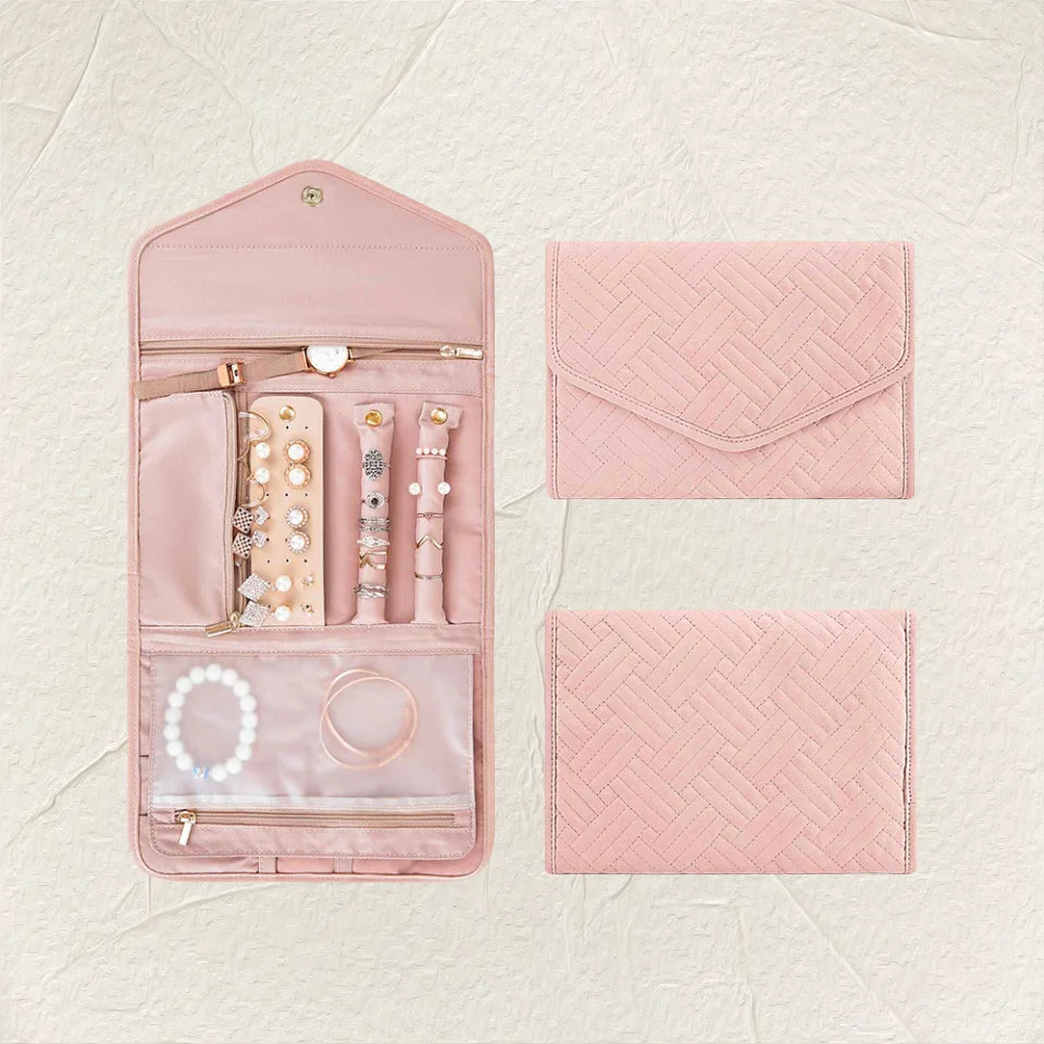 High-End Jewelry Bag Exquisite Fashion Portable Necklace Earrings Bracelets Rings Jewelry Storage Bag for Travel