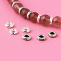 Retro 925 Sterling Silver 5mm Black Wheel Spacers Beaded for Jewelry Making Accessories Wholesale