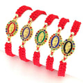 KDC792 Wholesale Handmade Rosary Religious Lucky Charm Red Rope Cord String