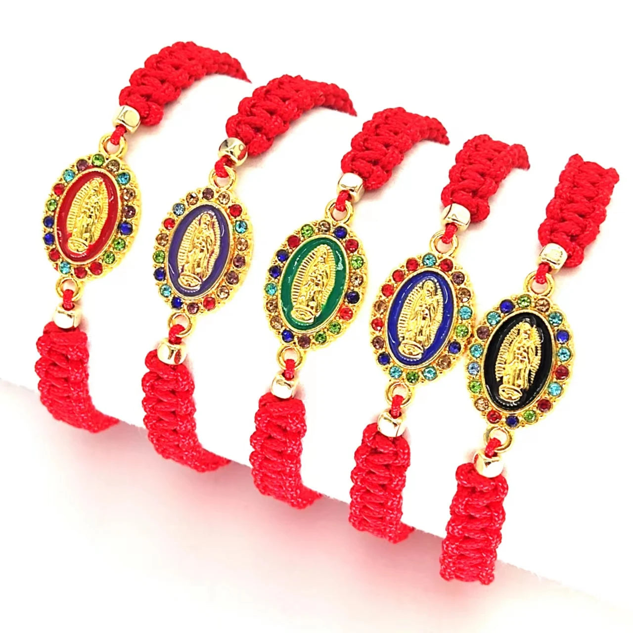 KDC792 Wholesale Handmade Rosary Religious Lucky Charm Red Rope Cord String