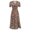 New Arrivals Lady Stylish Long Puff Sleeve A-line Floral Maxi Casual Dress Summer Woman Clothing