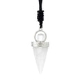 Hongzhuo Natural Stones Amulet Clear Quartz Meditation Hexagonal Pendulum Reiki Healing Crystal Pendant for Men Women Jewelry Jewelry
