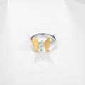 Abiding Jewelry Hot Selling Sky Blue Topaz Gemstone 925 Sterling Silver Resizeable Ring Minimalist Butterfly Ring for Girl