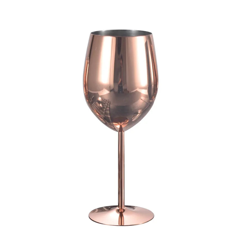Tumbler Stem Luxury Copper Plated Goblets Metal Cocktail Wine Glasses Stainless Steel Red Wine Glass Champagne Cup