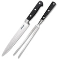 Stainless Steel 2pcs/set Fork and Slicing Knife Set with ABS Plastic Handle BBQ Knife Set