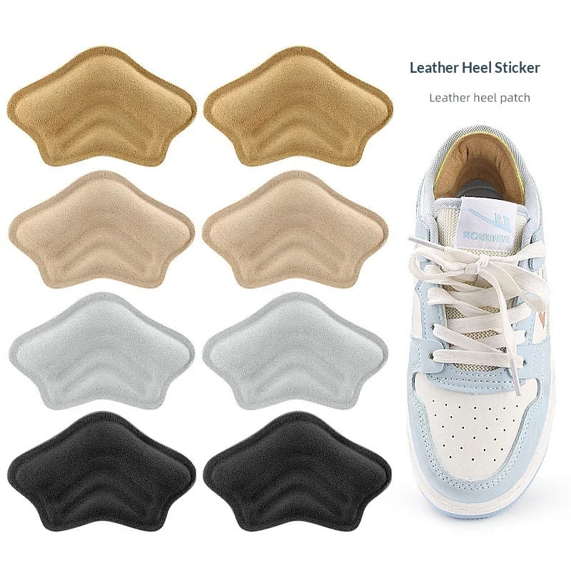 Melenlt Leather Heel Pad High Heels Invisible Soft Rebound Anti Wear Anti Drop Self Adhesive Half Size Adjustable Cushion