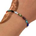 Go2boho Colorful Evil Eye Beaded Bracelet with Gold Beads Adjustable Protection Friendship Bracelet for Women