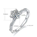 GRA Certified 925 Sterling Silver D Color VVS Moissanite Engagement Ring for Women White Gold Wedding Band