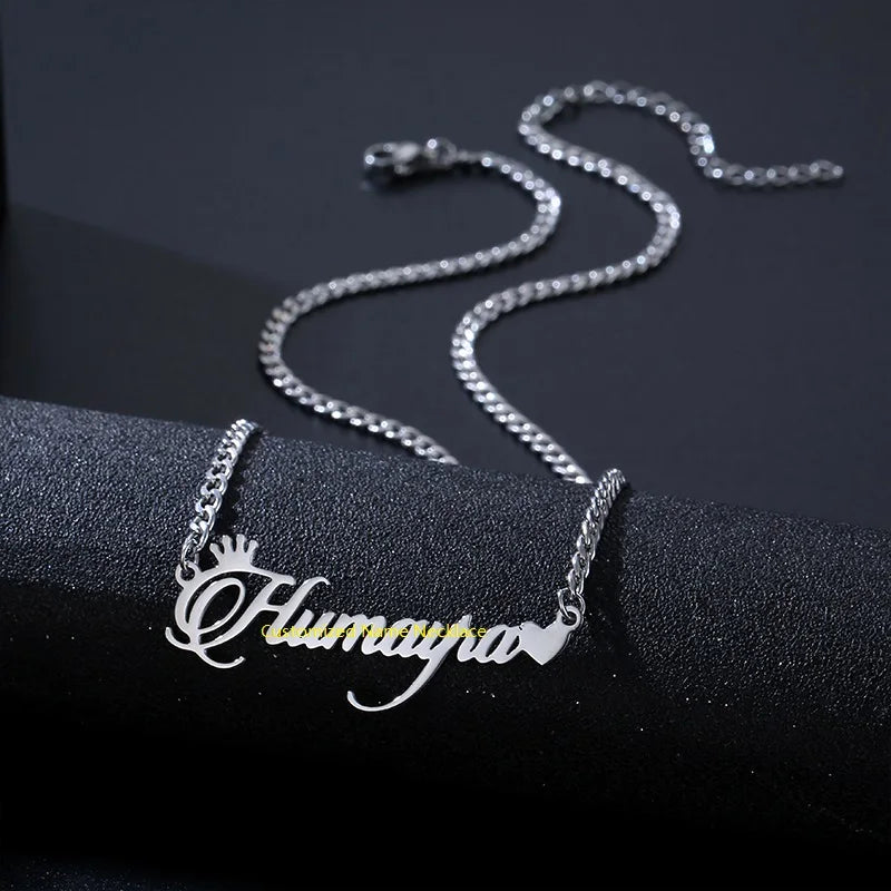 Personalised Custom Name for Women Men Wedding Stainless Steel Jewelry Christmas Gift