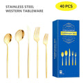 Classics 410 Portugal Tableware Set 40pcs Cutlery in 5 Sets with Mirror + Hand Polish for Giveaways Comes in Gift Box Packaging