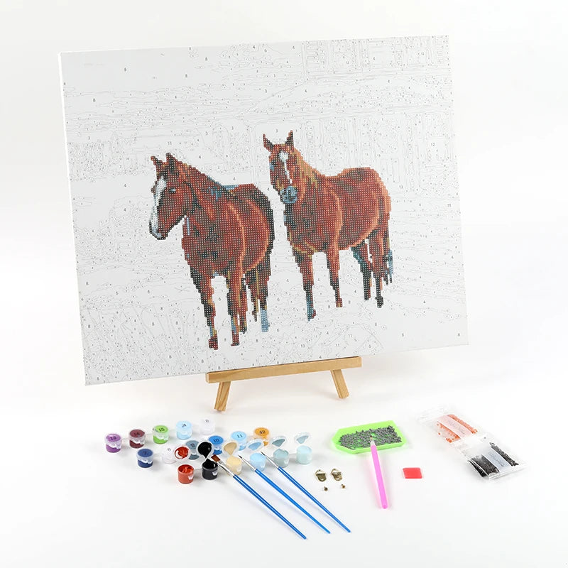 5d Diamond Painting Diy Painting by Numbers Combination Kit Christmas Horse Art Painting Home Wall Art Decoration