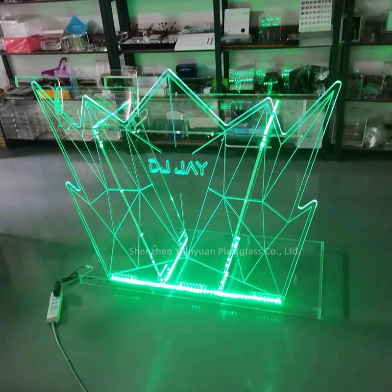 Wholesale Custom Size Acrylic Clear DJ Stand LED Lights Bar Table for Party Display Racks for Bars