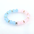 WISH Factory Supply Ladies Beaded Bracelet Pink Blue Jade Alloy Combination Simple Fashion Stone Bracelet