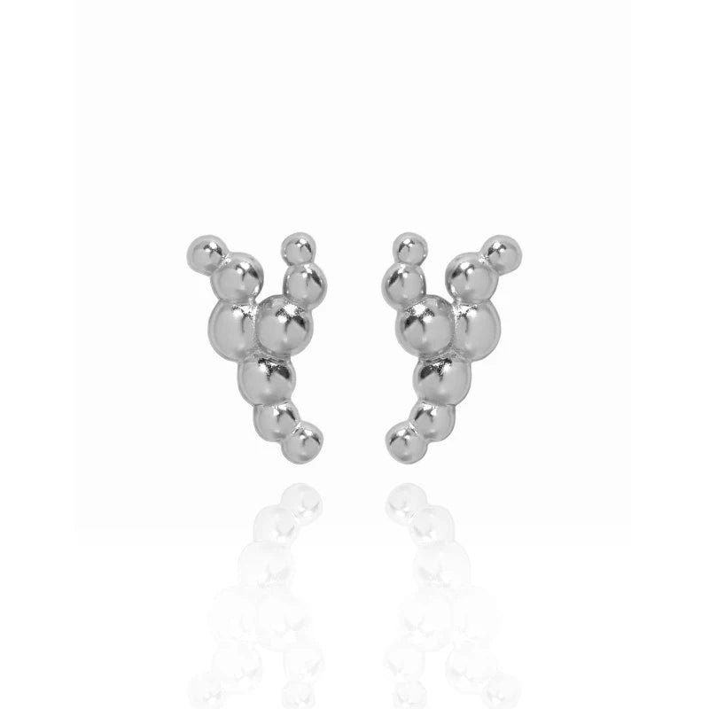 Glamorousky 925 Sterling Silver Simple Personality Y-shaped Flat Bead Geometric Stud Engagement Wedding Anniversary Gift